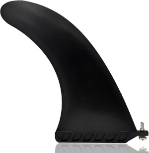10" Paddle Board Fin with Screw - Free No Tool SUP Fin Surf Fin - Reinforced Nylon & Fiberglass Center Fin with Classic Curved Design for Longboard, Surfboard, Paddleboard...