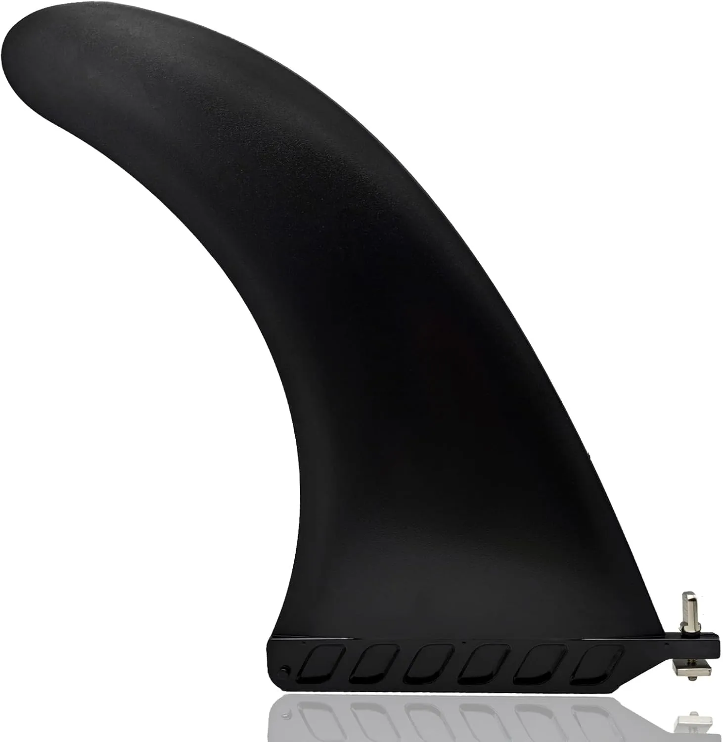 10" Paddle Board Fin with Screw - Free No Tool SUP Fin Surf Fin - Reinforced Nylon & Fiberglass Center Fin with Classic Curved Design for Longboard, Surfboard, Paddleboard...