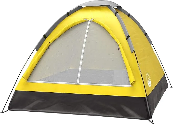 2-Person Camping Tent - Includes Rain Fly and Carrying Bag - Lightweight Compact Outdoor Tent for Backpacking, Hiking, or Beaches by Wakeman (Orange)