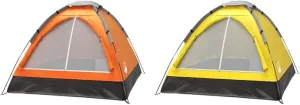 2-Person Camping Tent - Includes Rain Fly and Carrying Bag - Lightweight Compact Outdoor Tent for Backpacking, Hiking, or Beaches by Wakeman (Orange)
