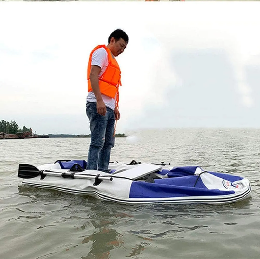 3-4 Person Inflatable Kayak Set, Thickened Anti-Puncture Brushed Bottom Kayak, Adventure Canoe Outdoor Leisure Fishing Boat,White