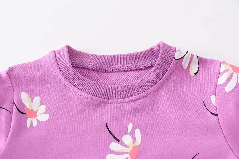 AMIYAN Toddler Boys Sweatshirts Cotton Long Sleeve Pullover Girls Crewneck Hoodies Tops Cartoon Sport Shirts for Kids 2-6Y
