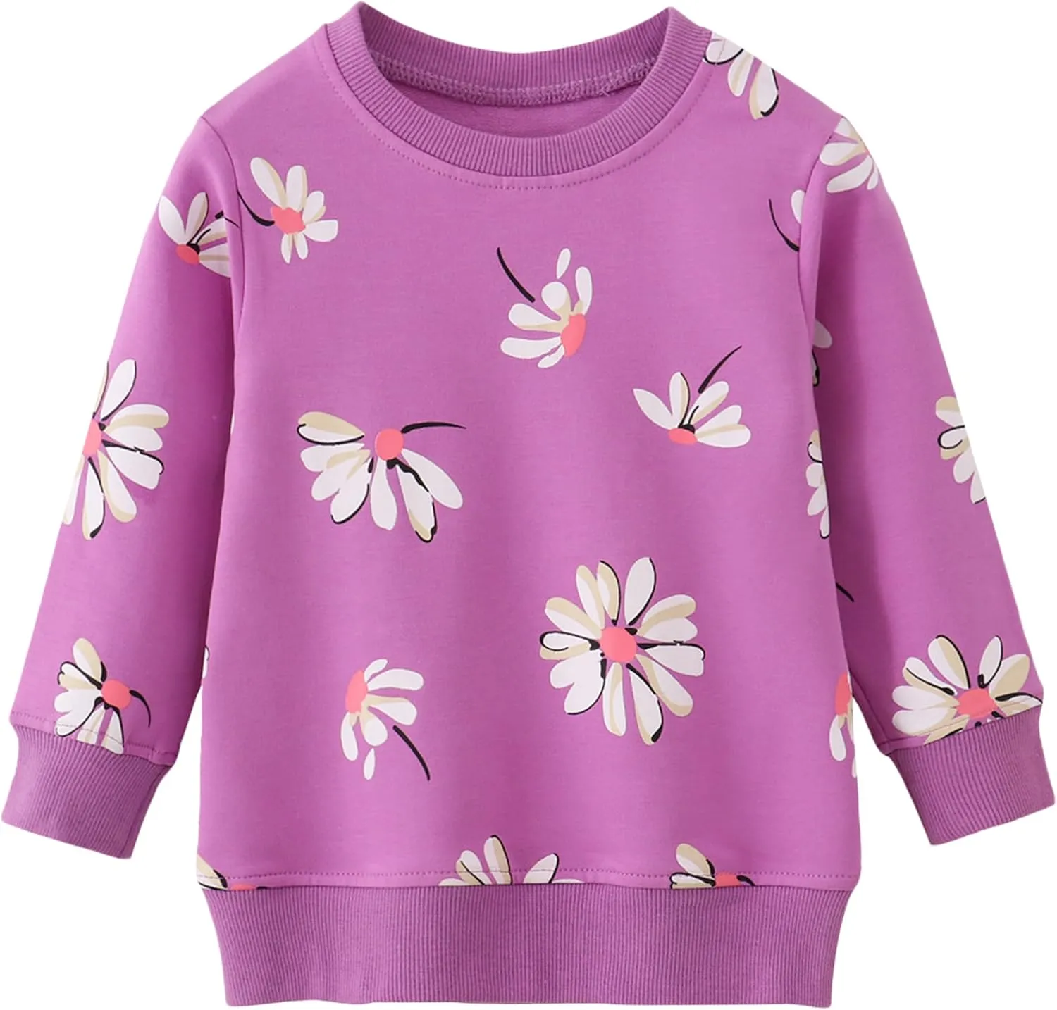 AMIYAN Toddler Boys Sweatshirts Cotton Long Sleeve Pullover Girls Crewneck Hoodies Tops Cartoon Sport Shirts for Kids 2-6Y