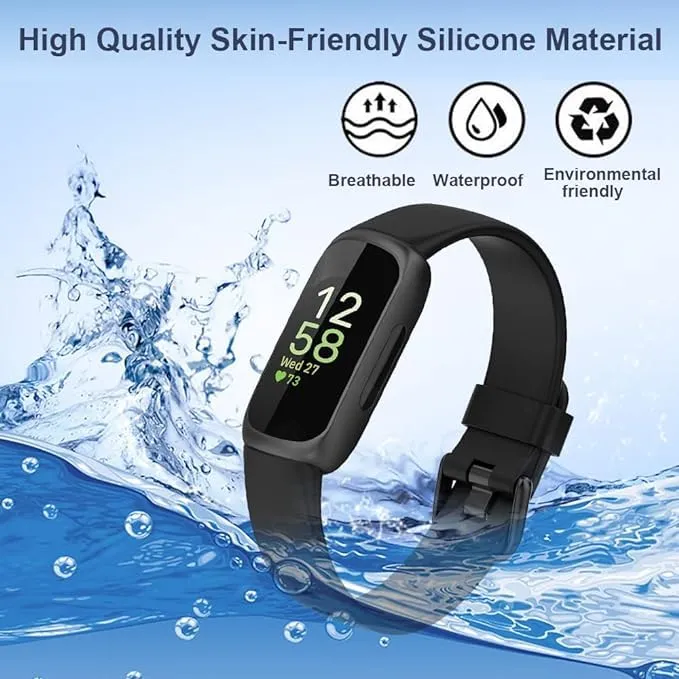 Baaletc Compatible with Fitbit Inspire 3 Bands for Men Women, Soft Silicone Sport Wristband Strap Band Bracelets for Inspire 3, Small Large (grey, Large:6.7"-8.7" Wrist)