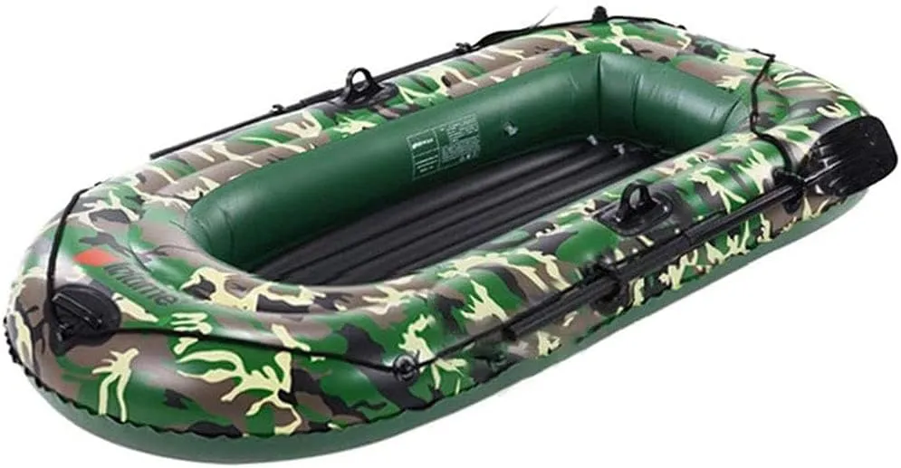 Boat Raft,Seahawk Inflatable Set, 2/3/4 Person Inflatable Dinghy Rowing Boats for Adults Rubber Dingy Kayak Canoe Fishing,Tear-Resistant Foldable Drifting Boat,3 People
