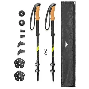 Cascade Mountain Tech Carbon Fiber Collapsible Quick Lock Trekking Poles