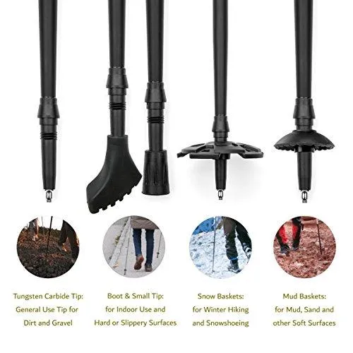 Cascade Mountain Tech Carbon Fiber Collapsible Quick Lock Trekking Poles