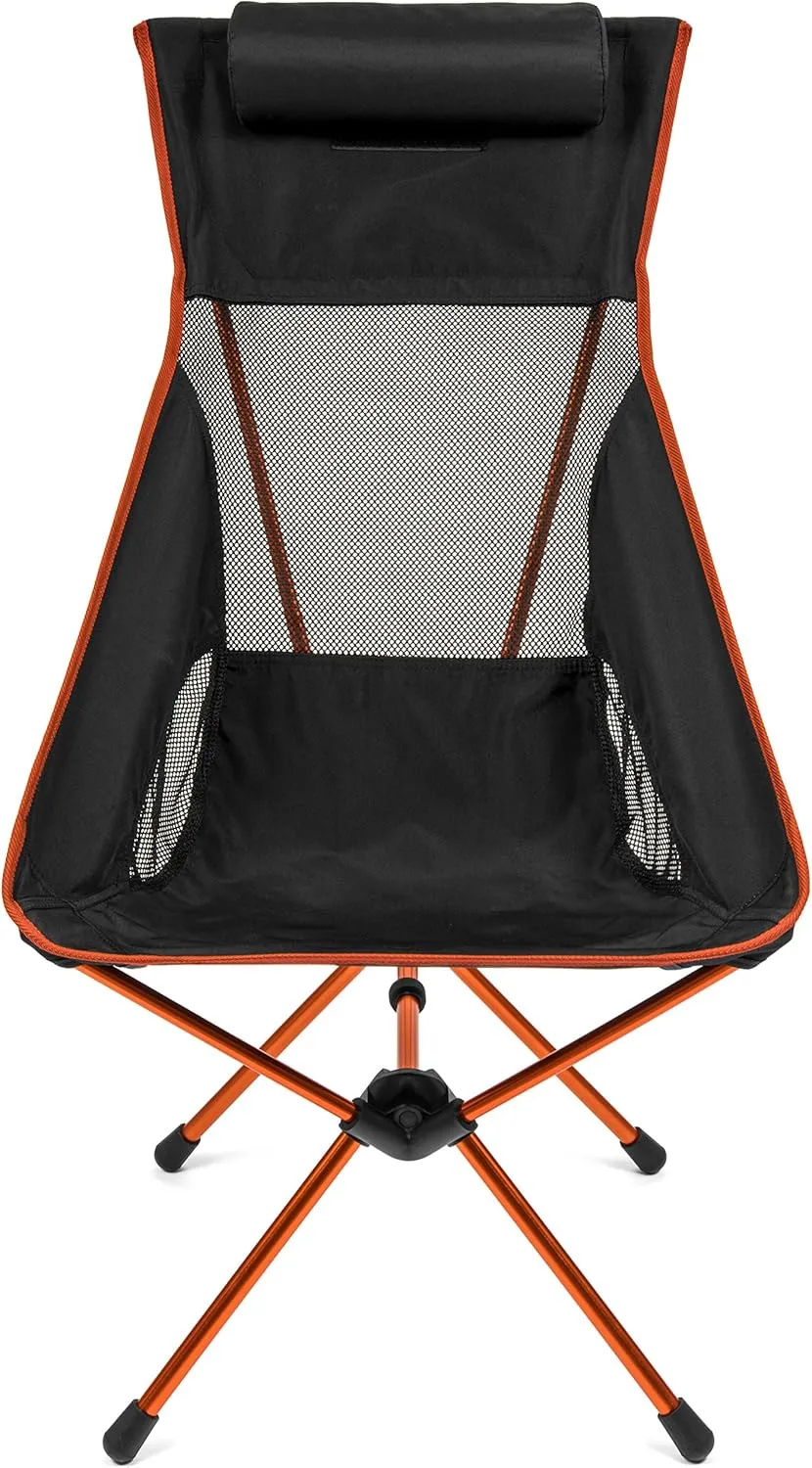 Cascade Mountain Tech Outdoor High Back Lightweight Camp Chair with Headrest and Carry Case - Black