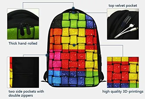 Crazytravel Stylish School Laptop Shoulder Backpack Books Bags Case For Teens Girls Men Hiking