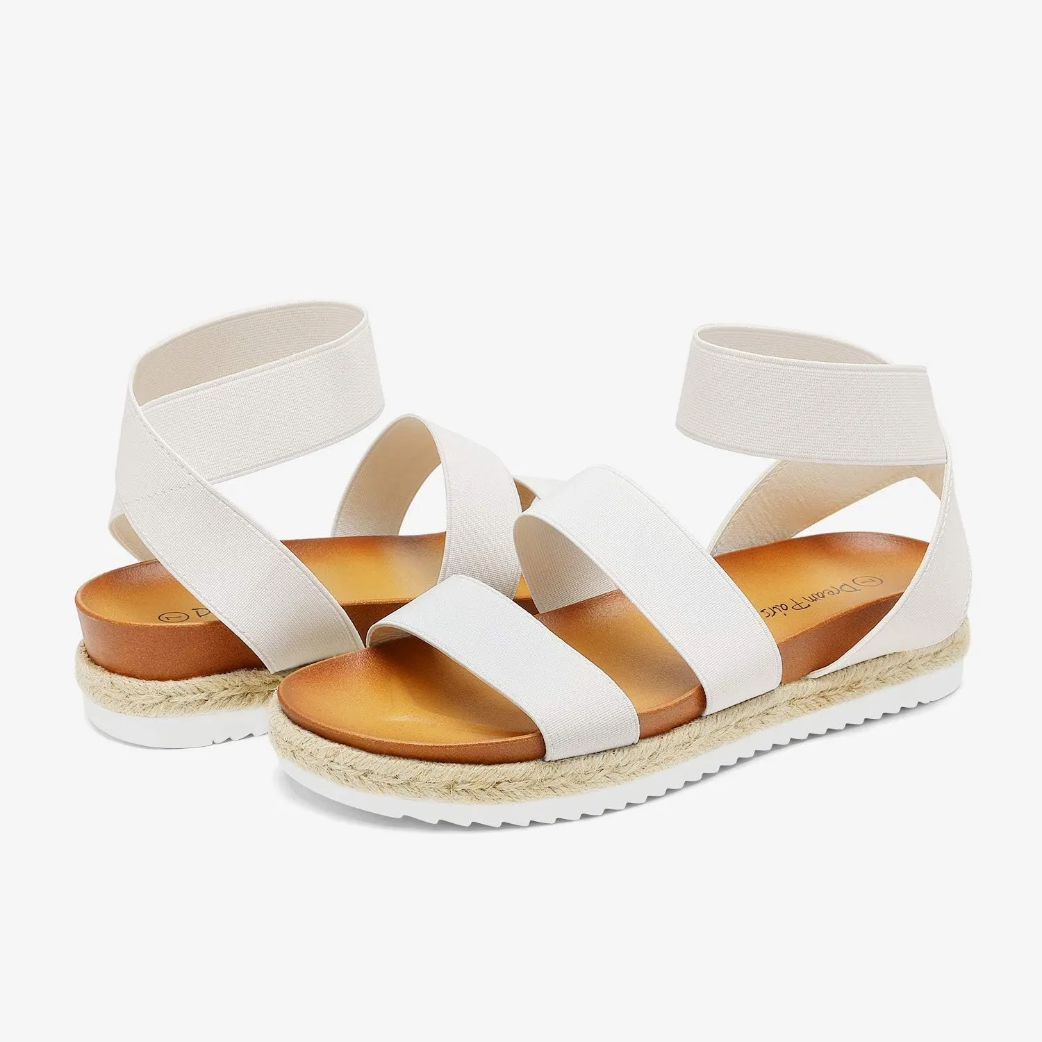 DREAM PAIRS Womens Open Toe Ankle Strap Espadrille Flatform Platform Wedge Sandals