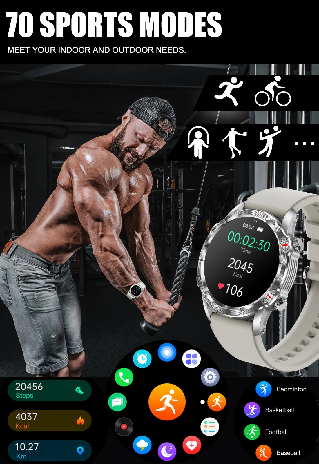 EIGIIS Smart Watch for Women Men Dial Answer Call Fitness Tracker 1.32" Touch Screen Fitness Watch with Heart Rate Sleep Monitor Pedometer Activity Tracker Sport Smartwatch Step Counter Watch for Android iOS