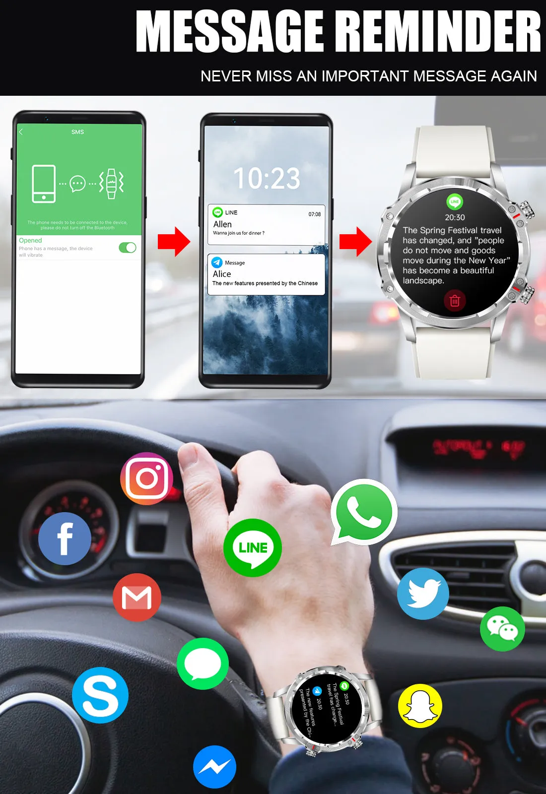 EIGIIS Smart Watch for Women Men Dial Answer Call Fitness Tracker 1.32" Touch Screen Fitness Watch with Heart Rate Sleep Monitor Pedometer Activity Tracker Sport Smartwatch Step Counter Watch for Android iOS