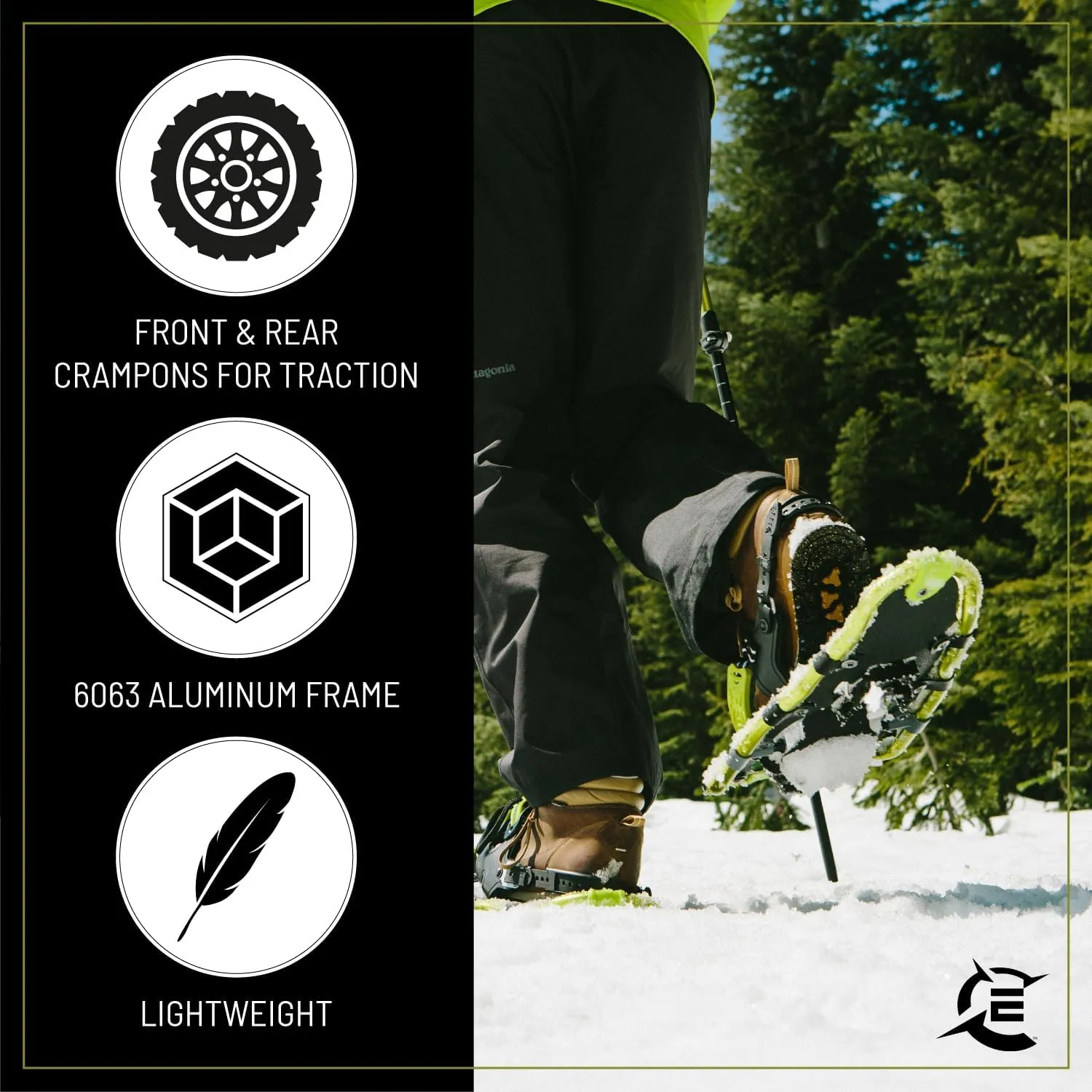 Expedition Lightweight Aluminum Frame Snowshoe Trail Kit with Twist-Lock Trekking Poles, Dual Ratchet Bindings & XPE Trail-Flex Decking, Includes Waterproof Carry Bag