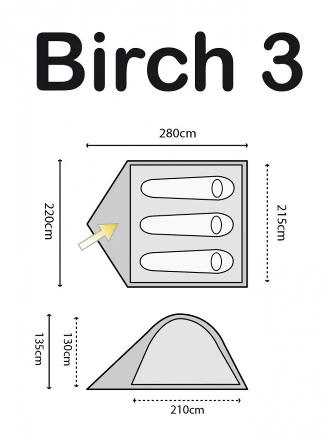 Highlander Birch 3 Man Easy-Pitch Tent