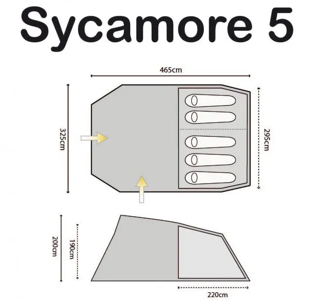 Highlander Sycamore 5 Man Easy-Pitch Family Tent