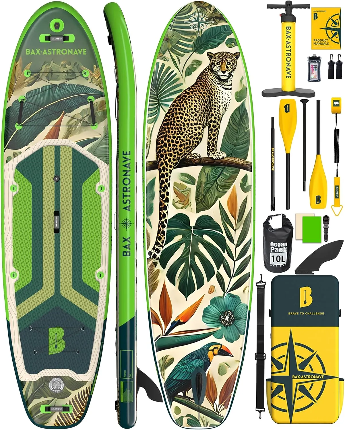 Inflatable Stand Up Paddle Board - 11ft Extra Wide Stable Design Paddleboard with Sup Accessories Backpack, Pump, Ankle Leash, Adults&Youth