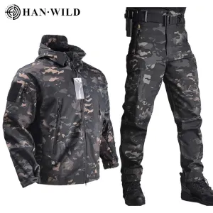 Jackets Pants Soft Shell Clothes Tactical Suits Waterproof Men Flight Pilot Set Military Field