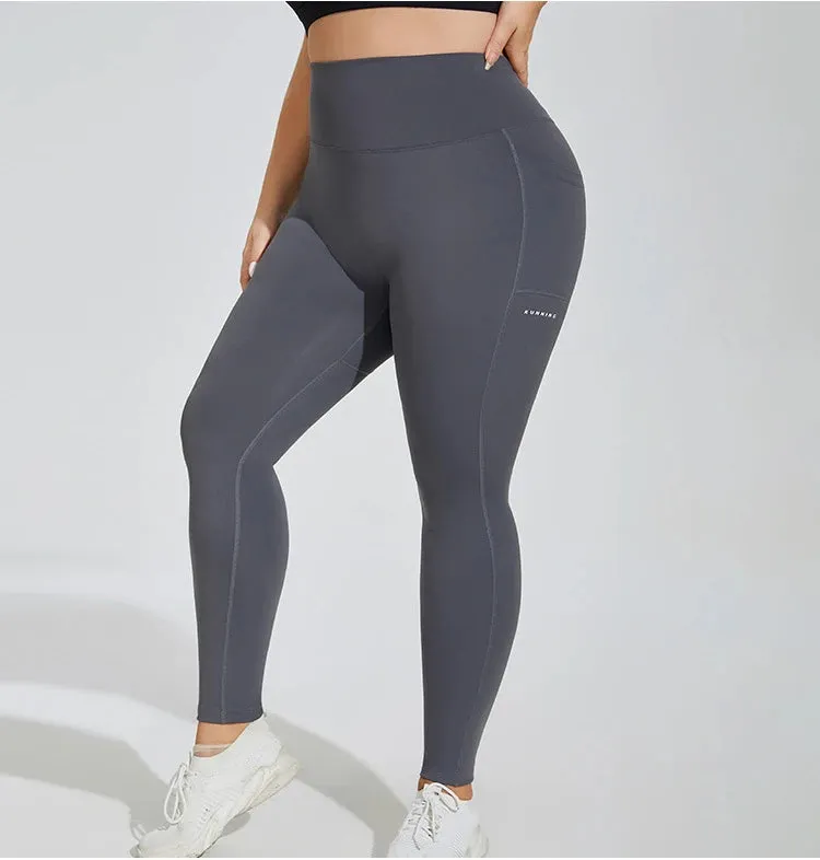 Leggings - Oversized High-Waist Gym – Yoga & Workout Pants with Side Pockets