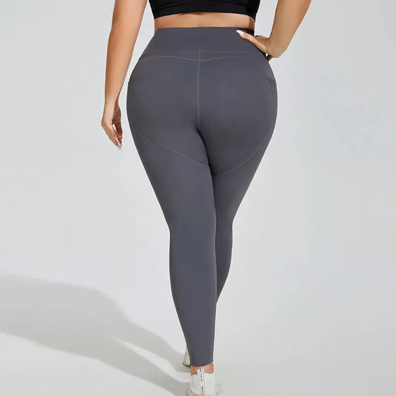 Leggings - Oversized High-Waist Gym – Yoga & Workout Pants with Side Pockets