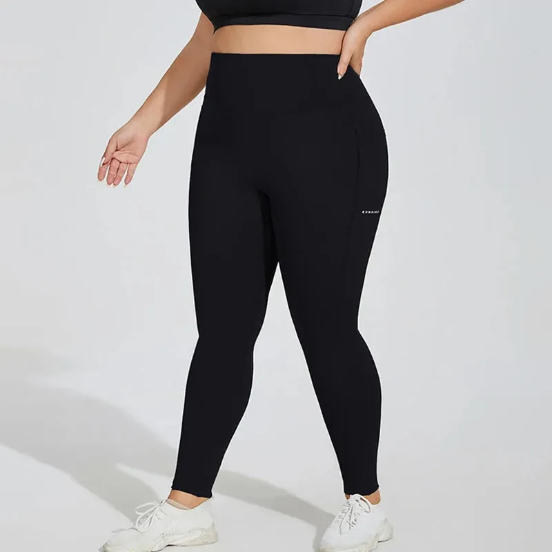 Leggings - Oversized High-Waist Gym – Yoga & Workout Pants with Side Pockets