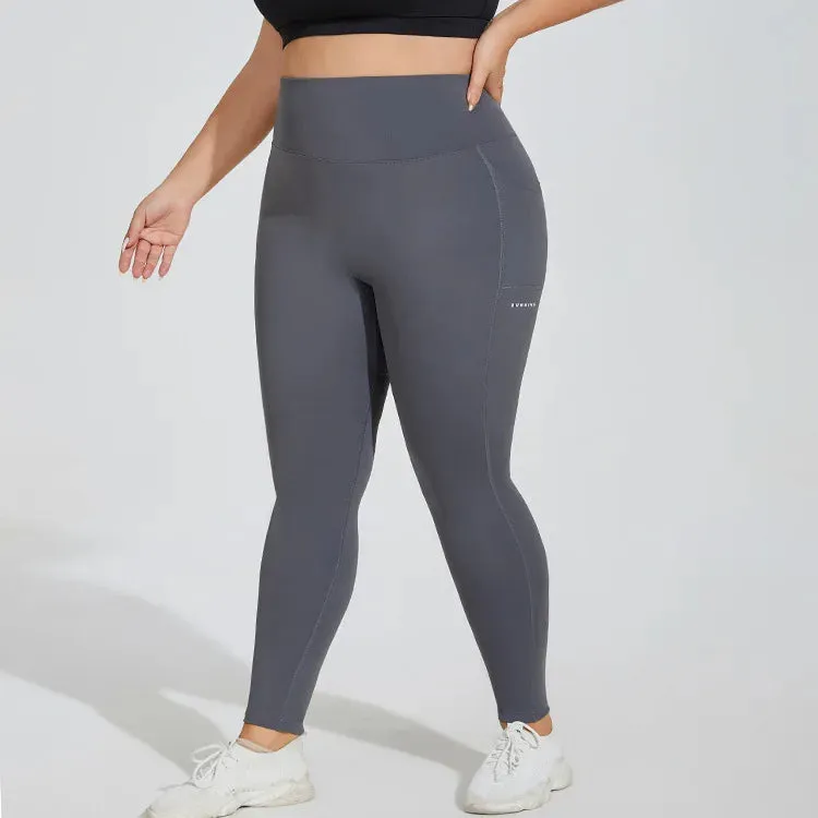 Leggings - Oversized High-Waist Gym – Yoga & Workout Pants with Side Pockets
