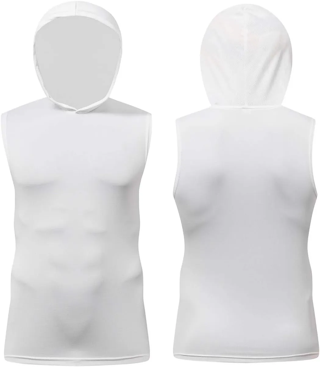 Mens Sleeveless Hoodie Gym Tank Tops Bodybuilding Sleeveless Workout Hoodie Muscle Cut Off Sweatshirt for Men