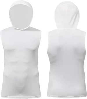 Mens Sleeveless Hoodie Gym Tank Tops Bodybuilding Sleeveless Workout Hoodie Muscle Cut Off Sweatshirt for Men