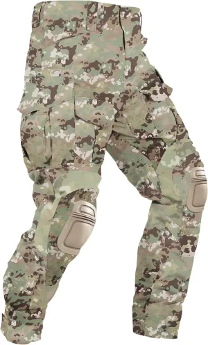 Mens Tactical Pants with Knee Pads Waterproof G3 Combat Pants Camo Cargo Pants with 10 Pockets No Belt