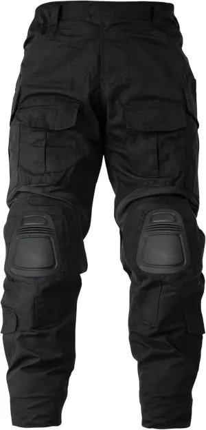 Mens Tactical Pants with Knee Pads Waterproof G3 Combat Pants Camo Cargo Pants with 10 Pockets No Belt
