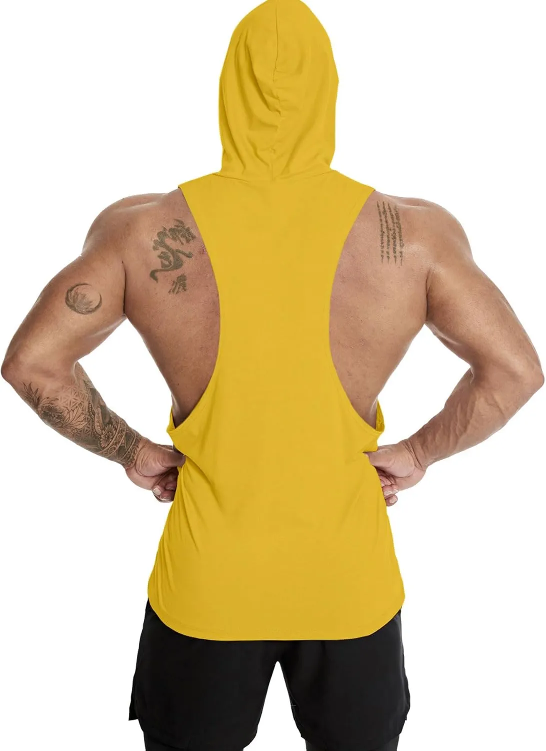 Men's Workout Hooded Tank Tops Sleeveless Gym Hoodie Shirt Bodybuilding Muscle Cut Off T Shirt