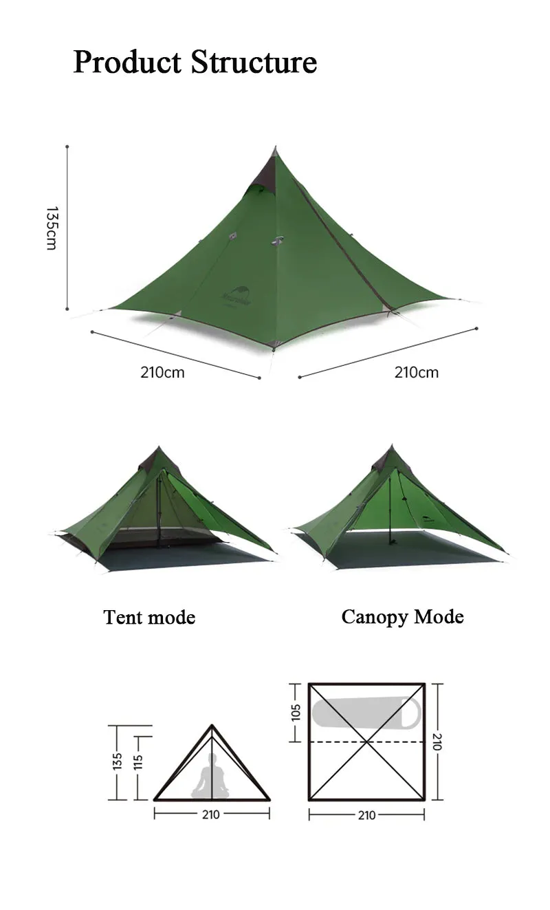 Naturehike Spire 1P Pyramid Trekking Pole Tent