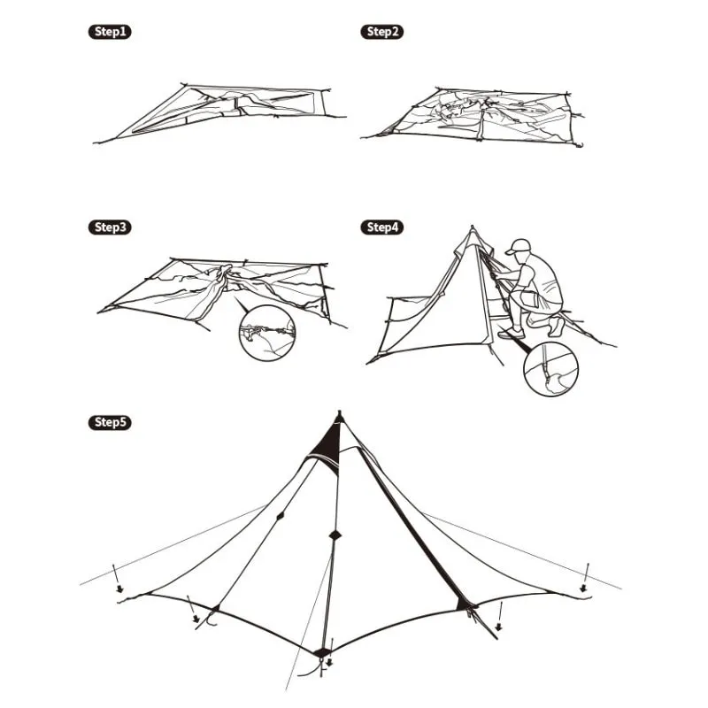 Naturehike Spire 1P Pyramid Trekking Pole Tent