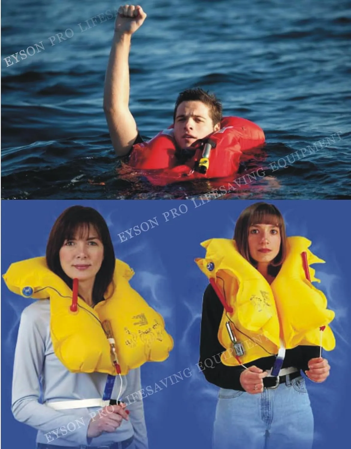 Premium Safety Adult Life Jacket with Whistle - Auto Version Inflatable Lifejacket Life Vest Preserver PFD for Boating Fishing Sailing Kayaking Surfing Paddling Swimming - Adjustable Life Saving Vest