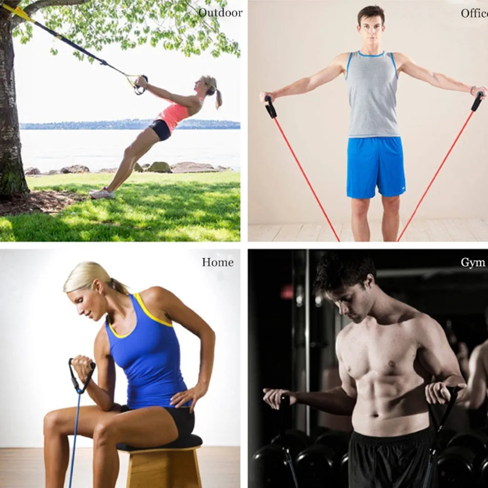Pull Rope Elastic Resistance Bands Fitness Workout Exercise