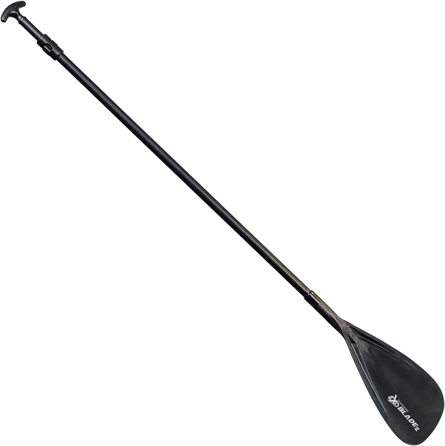 SeaSense Ex-O Blade 2 Adjustable Stand-Up Kayak Paddle, Black, 63 - 82 - Aluminum Shaft, Comfort Grip Knob - For Adults, Great for Recreational Paddling, Touring, Racing & SUP Yoga