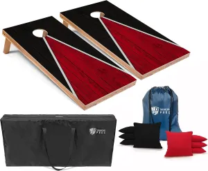Tailgating Pros Lightweight Cornhole Game - 4'x2' Multicolor Pyramid Boards- Carrying Case & Set of 8 Corn Filled Bags