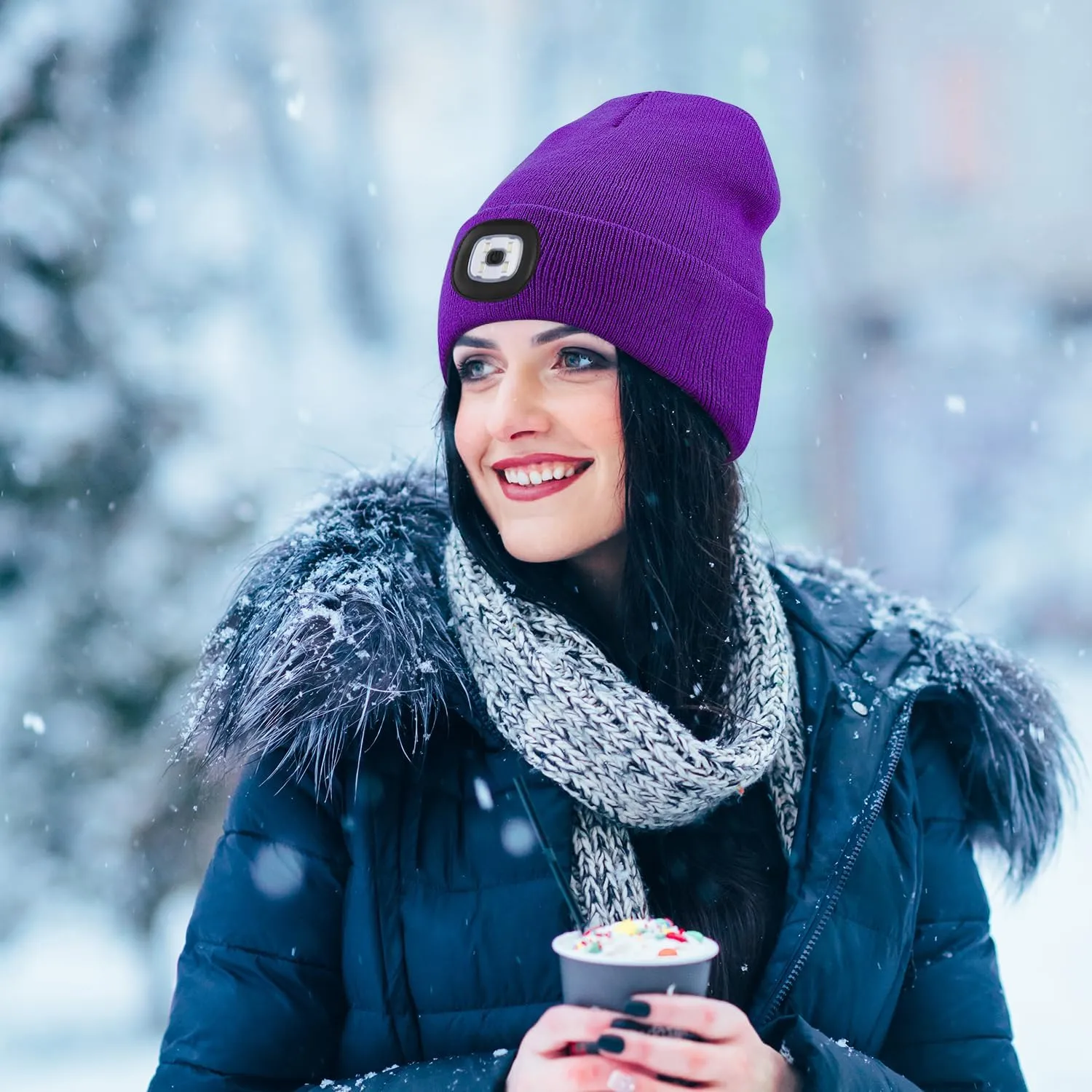 Unisex Beanie with The LED Light, for Men Women Dad Father USB Rechargeable Headlamp Caps