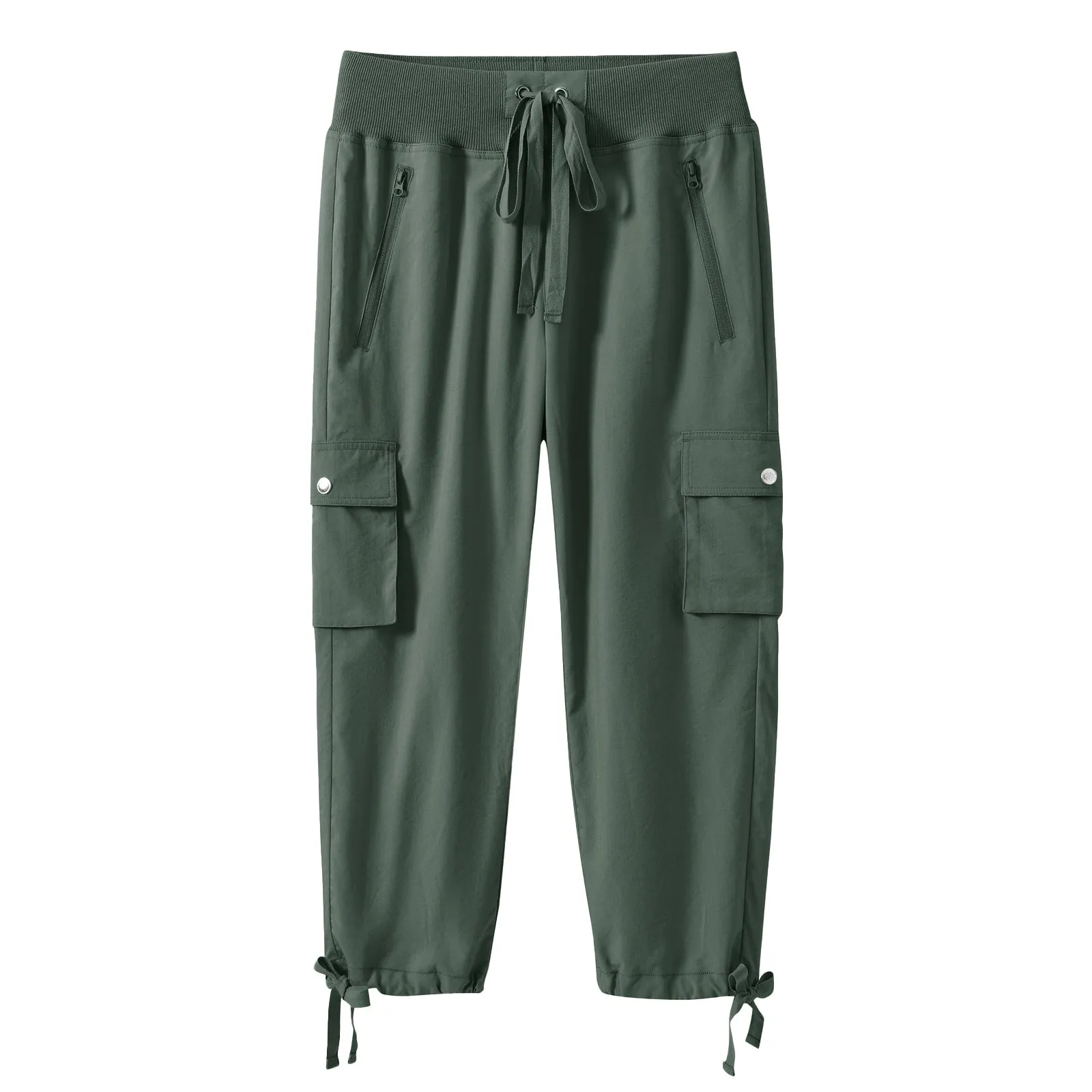 Women's loose casual quick drying travel cargo capri pants