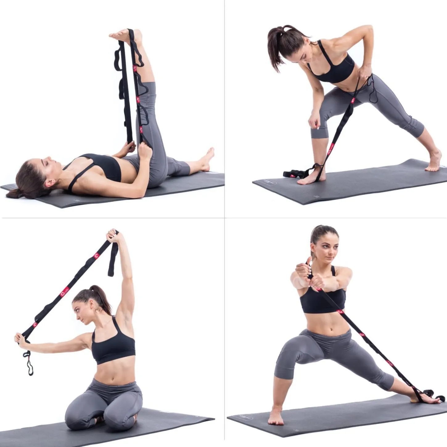 Yoga Stretch Strap Fitness Band With Multiple Loops