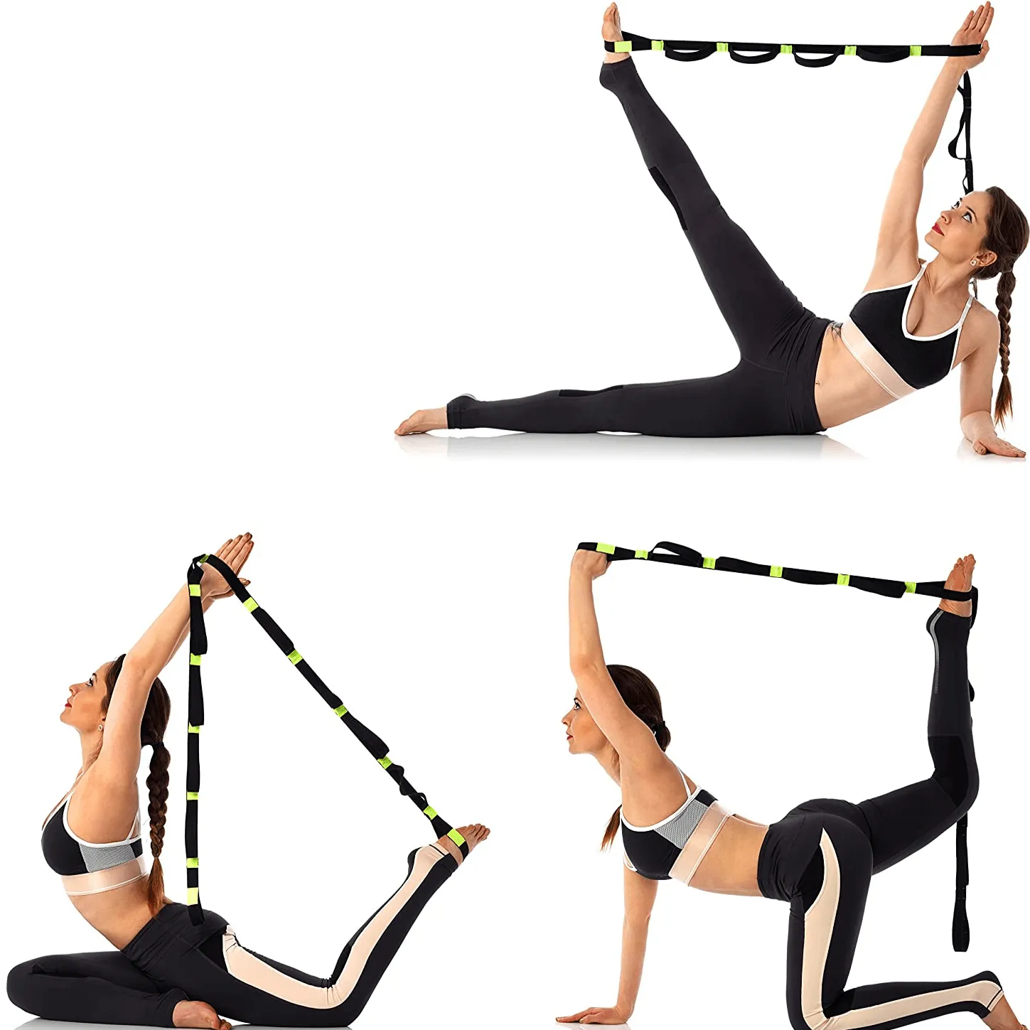 Yoga Stretch Strap Fitness Band With Multiple Loops